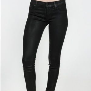 Hudson black coated skinny jeans